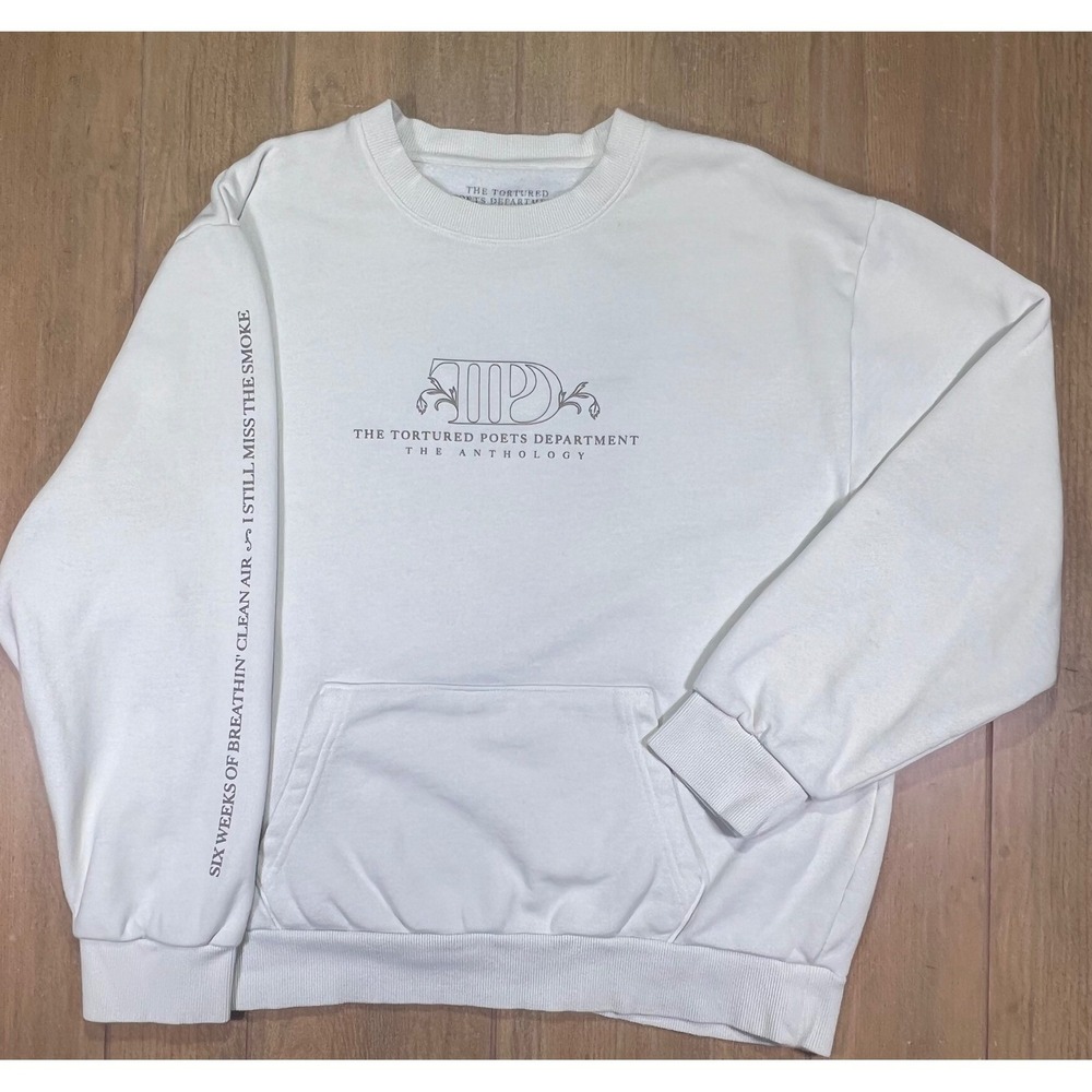 Taylor Swift The Tortured Poets Department TTPD Anthology White Sweatshirt L